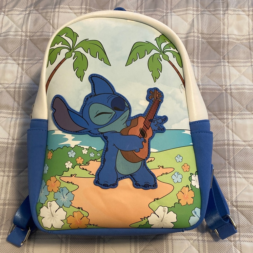 Loungefly Blue and White Stitch Backpack